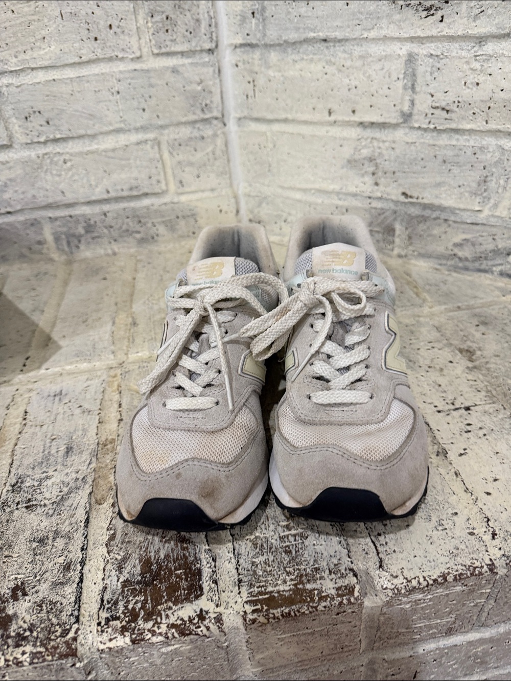 New Balance Women's Light Beige and Cream Lifestyle Sneakers